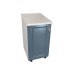 Corp inferior cu 1 Usa Zebra, Alb / MDF Albastru si blat travertin 40 x 85 x 60